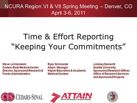 Time & Effort Reporting “Keeping Your Commitments”