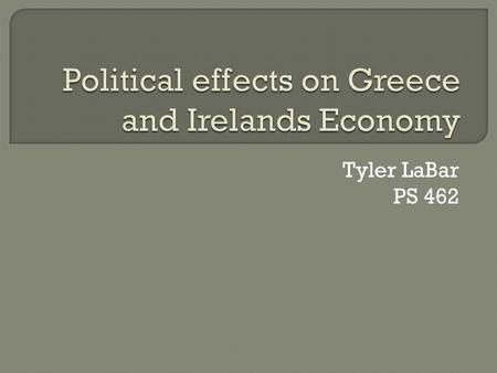 Tyler LaBar PS 462.  -Long history of religious confrontation (Catholics/Protestants)  -Under Great Britain/U.K.’s control for long time  -Agricultural.