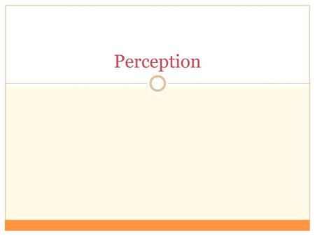 Perception. Overview Perceptual Problems Solved by the Brain Perceptual Strategies Used by the Brain What do Illusions Tell Us?