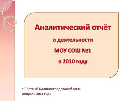 Г. Светлый Калининградская область февраль 2011 года.