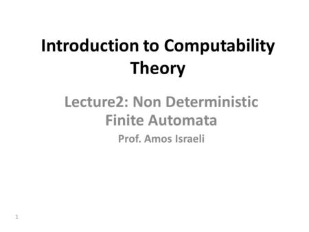 Introduction to Computability Theory