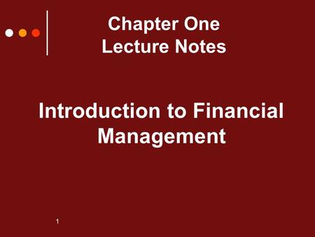 Introduction to Financial Management