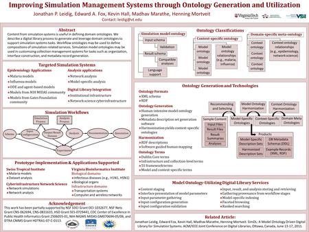 Ontology Classifications Acknowledgement Abstract Content from simulation systems is useful in defining domain ontologies. We describe a digital library.