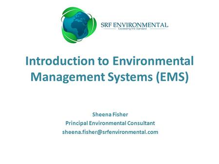 Introduction to Environmental Management Systems (EMS)