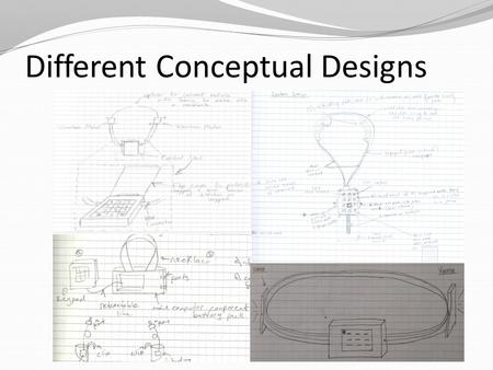 Different Conceptual Designs. Designs for Further Consideration and Evaluation BELT VEST NECKLACE.