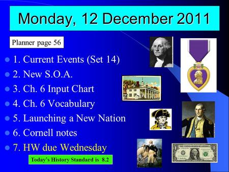 Monday, 12 December Current Events (Set 14) 2. New S.O.A.