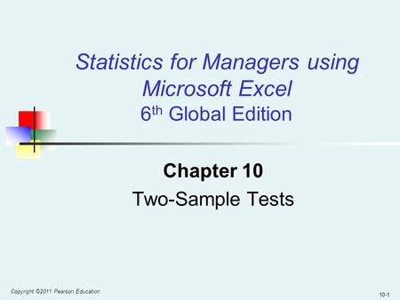 Chapter 10 Two-Sample Tests