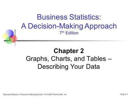 Business Statistics: A Decision-Making Approach, 7e © 2008 Prentice-Hall, Inc. Chap 2-1 Business Statistics: A Decision-Making Approach 7 th Edition Chapter.