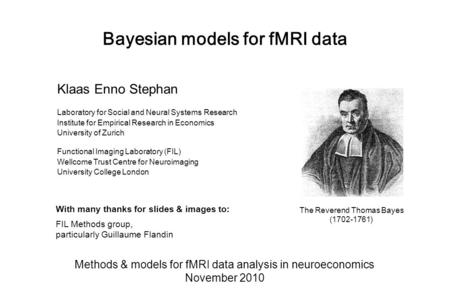 Bayesian models for fMRI data