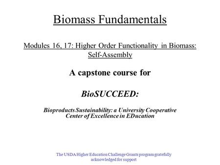 A capstone course for BioSUCCEED: