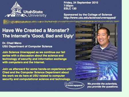 This Wednesday Dan Bryce will be hosting Mike Goodrich from BYU. Mike is going to give a talk during 5600 11:30 to 12:20 in Main 117 on his work on UAVs.