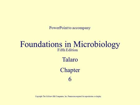 Foundations in Microbiology