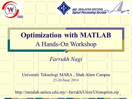 Optimization with MATLAB