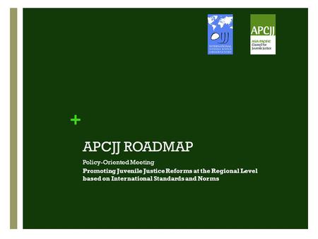 + APCJJ ROADMAP Policy-Oriented Meeting Promoting Juvenile Justice Reforms at the Regional Level based on International Standards and Norms.