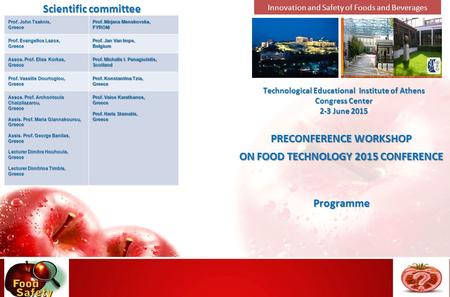 ΟΝ FOOD TECHNOLOGY 2015 CONFERENCE