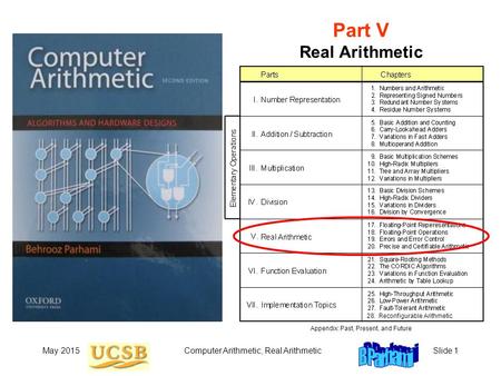 May 2015Computer Arithmetic, Real ArithmeticSlide 1 Part V Real Arithmetic 28. Reconfigurable Arithmetic Appendix: Past, Present, and Future.