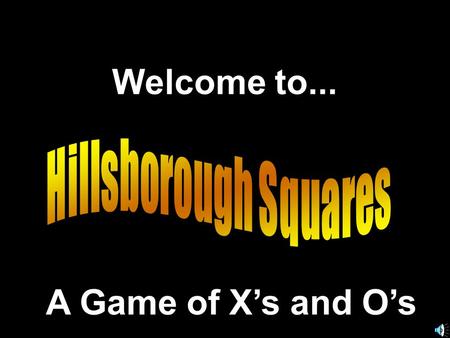 Welcome to... A Game of X’s and O’s. 789 456 123.