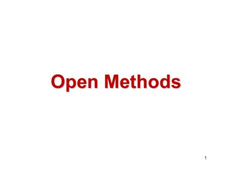 Open Methods.