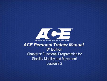 ACE Personal Trainer Manual