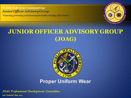 JUNIOR OFFICER ADVISORY GROUP