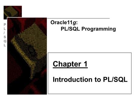 Oracle11g: PL/SQL Programming Chapter 1 Introduction to PL/SQL.