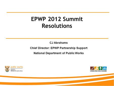 EPWP 2012 Summit Resolutions