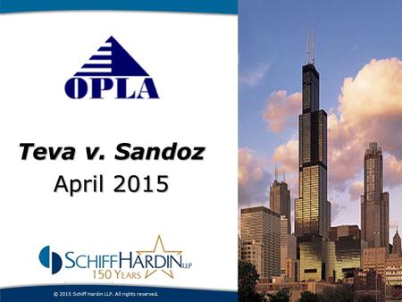 Patent Enforcement Teva v. Sandoz April 2015 introduction.