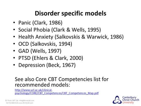 Disorder specific models