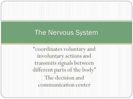 The decision and communication center