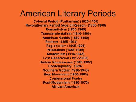 American Literary Periods