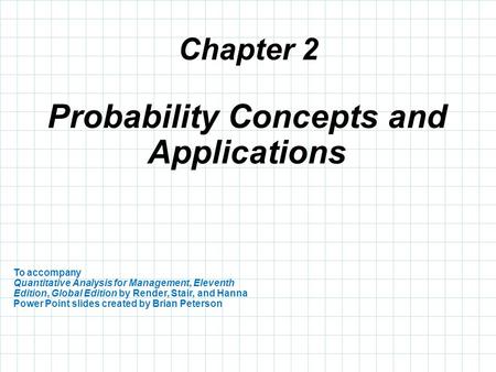 Probability Concepts and Applications