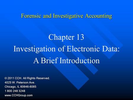 Forensic and Investigative Accounting