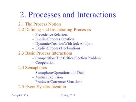 2. Processes and Interactions