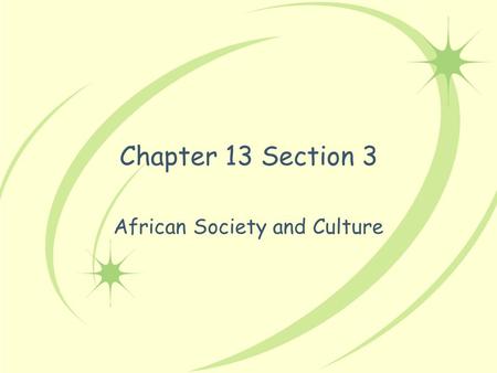 African Society and Culture