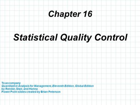 Statistical Quality Control