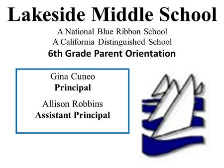 6th Grade Parent Orientation