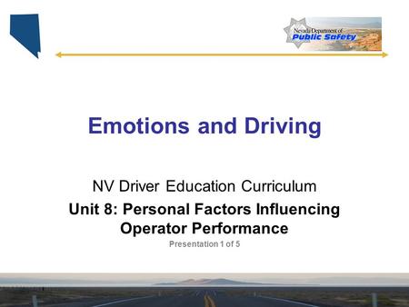 Unit 8: Personal Factors Influencing Operator Performance