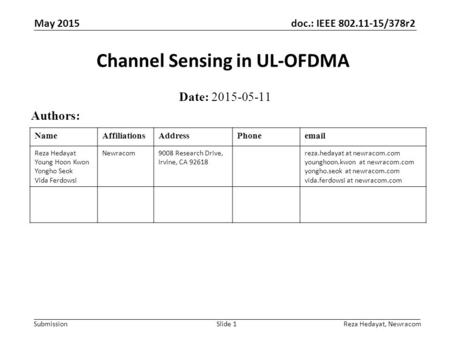 Channel Sensing in UL-OFDMA