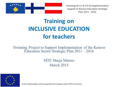 Training on INCLUSIVE EDUCATION for teachers