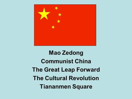 The Cultural Revolution