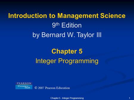 Introduction to Management Science