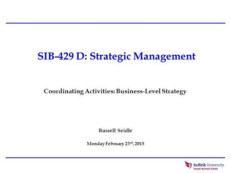 SIB-429 D: Strategic Management