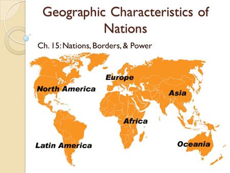 Geographic Characteristics of Nations