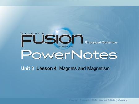 Unit 3 Lesson 4 Magnets and Magnetism