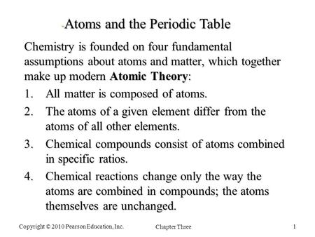 Atoms and the Periodic Table