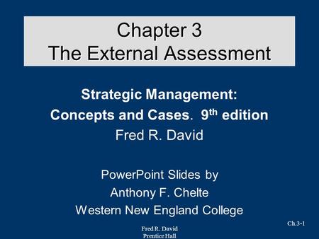 Chapter 3 The External Assessment