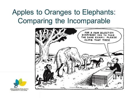 Apples to Oranges to Elephants: Comparing the Incomparable.