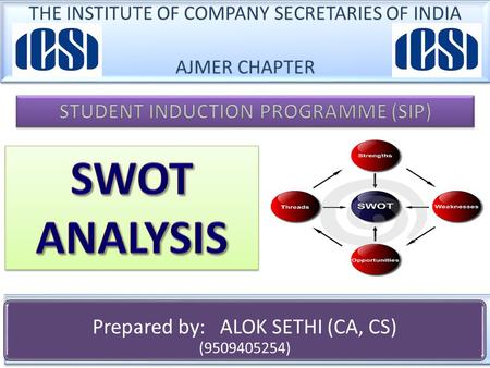 THE INSTITUTE OF COMPANY SECRETARIES OF INDIA AJMER CHAPTER