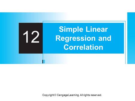 Simple Linear Regression and Correlation