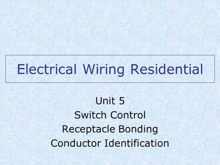 Electrical Wiring Residential